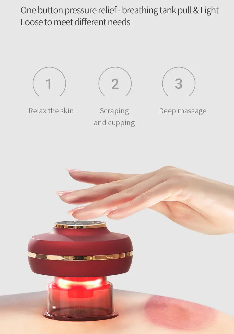 Portable Electric Cupping Massager with Red Light (2 Cups) My Store