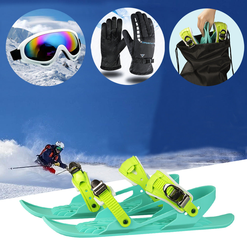 Mini Ski Skates Portable Short Skiboard Adjustable Skates Shoes For Snow My Store