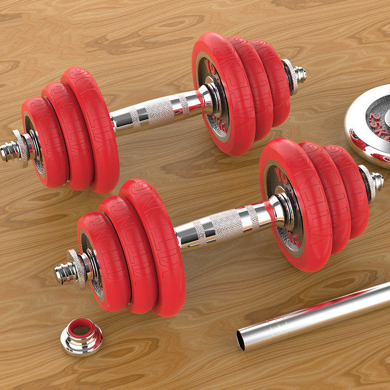 Pure Iron Solid Electroplating Dumbbells Black Lacquered Red Dumbbells My Store