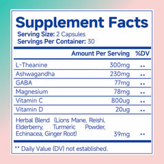 Ashwagandha For Women Supplement With L-Theanine Magnesium, Stress Relief, Focus And Relaxation Support Anxiery Pill