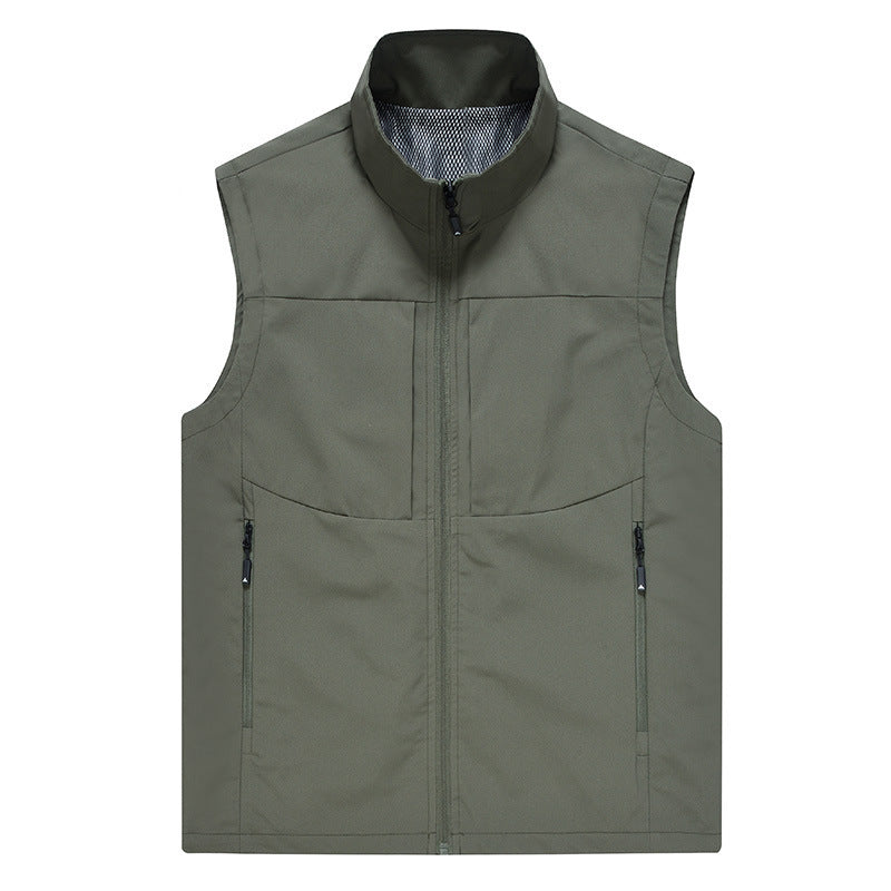 Casual Breathable Outdoor Photography Fishing Sport Cardigan Stand Collar Men's Vest My Store