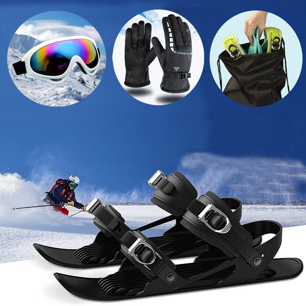 Mini Ski Skates Portable Short Skiboard Adjustable Skates Shoes For Snow My Store